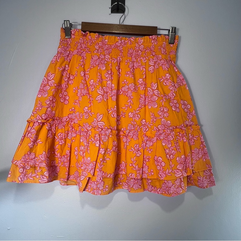 J.Crew Orange and Pink Cotton Skirt Size Small NWT